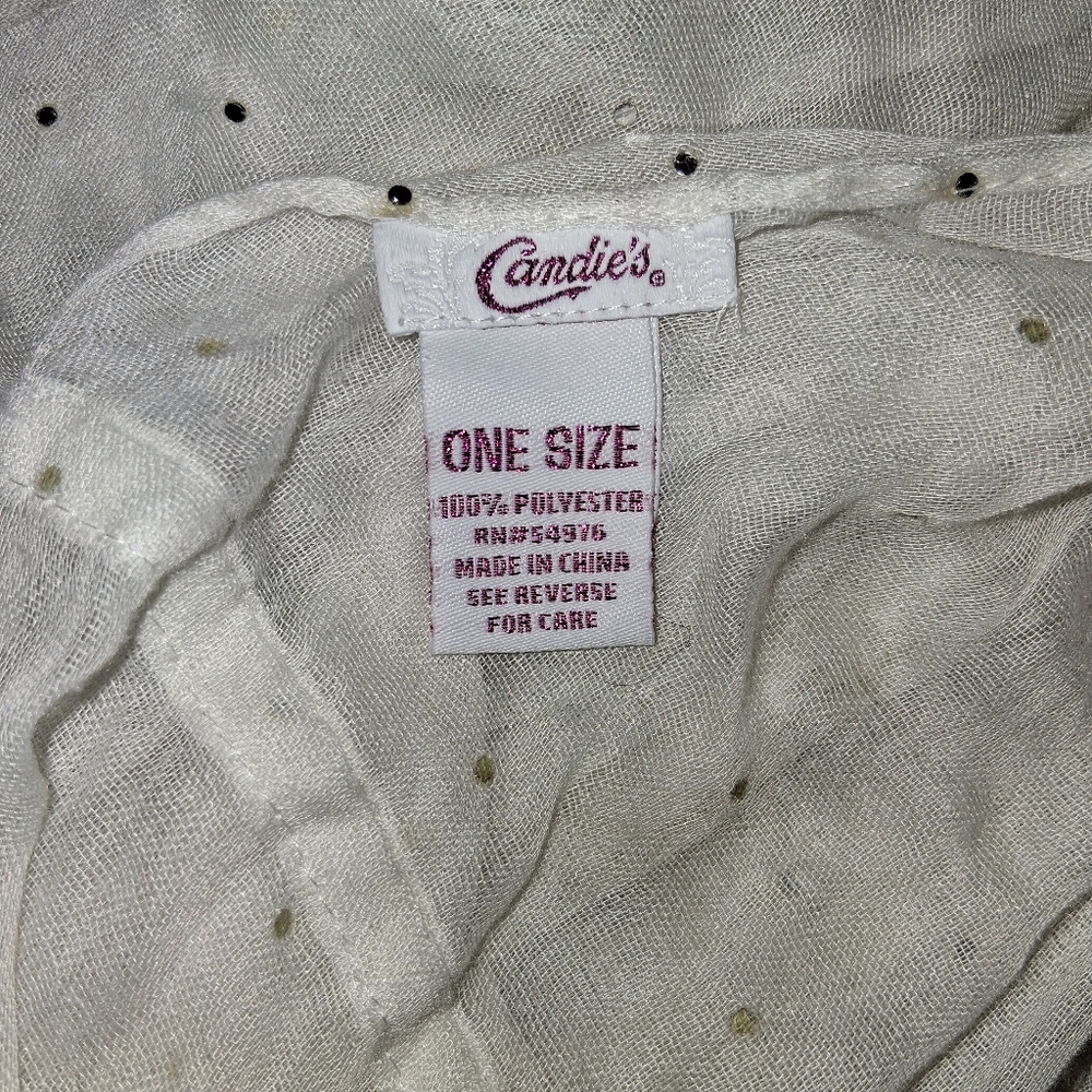Candie's Winter White And Silver Sparkle Infinity Scarf